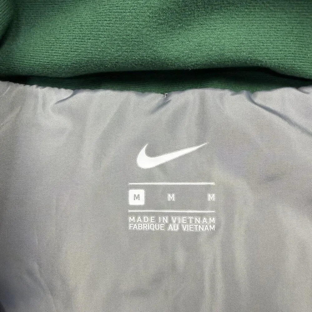 Nike Vest Mens Medium Gray Green Insulated Puffer Full Zip Baseball AQ3568-062